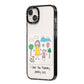 Personalised Kids Drawing Upload iPhone 14 Plus Black Impact Case Side Angle on Silver phone