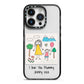 Personalised Kids Drawing Upload iPhone 14 Pro Black Impact Case on Silver phone