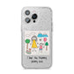Personalised Kids Drawing Upload iPhone 14 Pro Max Glitter Tough Case Silver