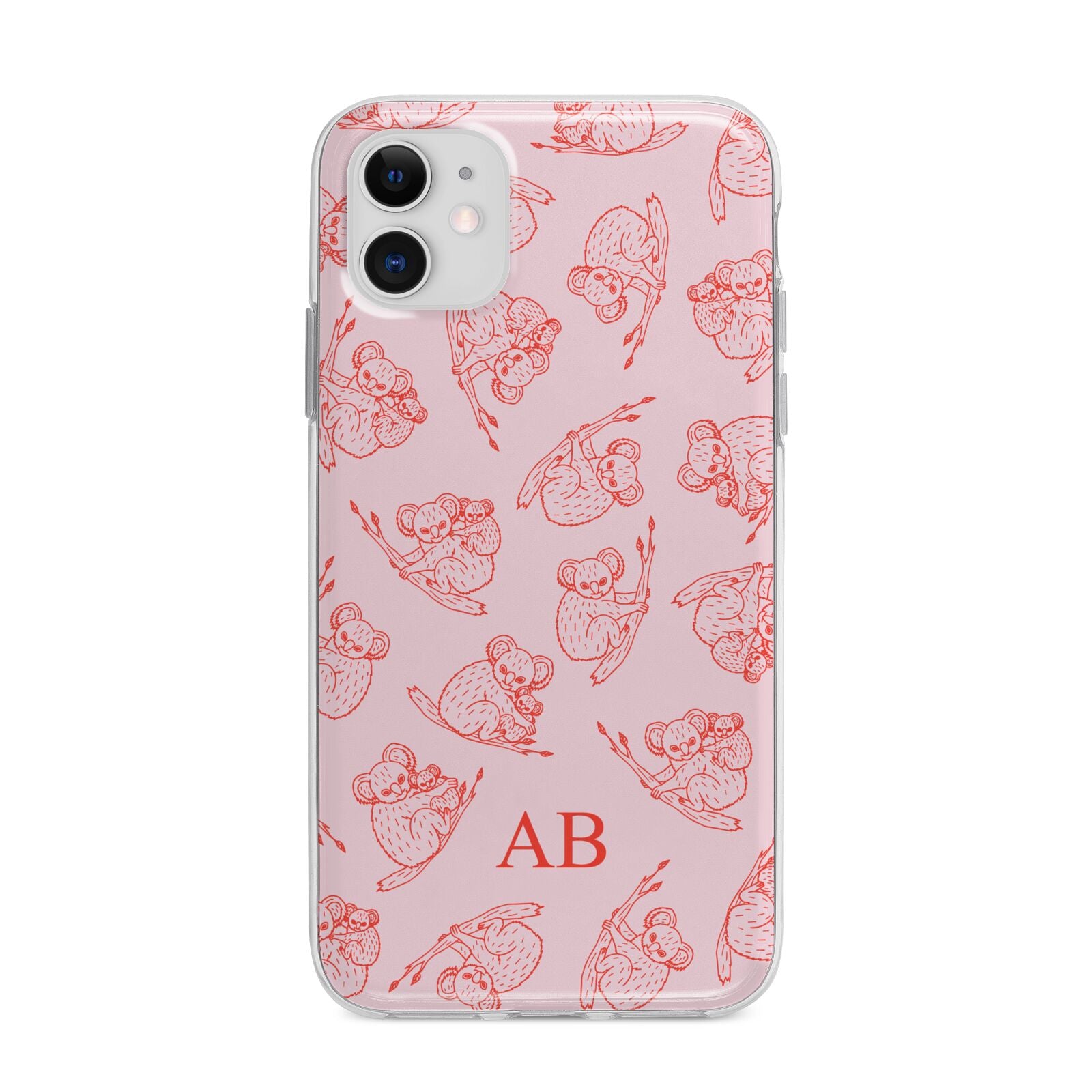 Personalised Koala Apple iPhone 11 in White with Bumper Case
