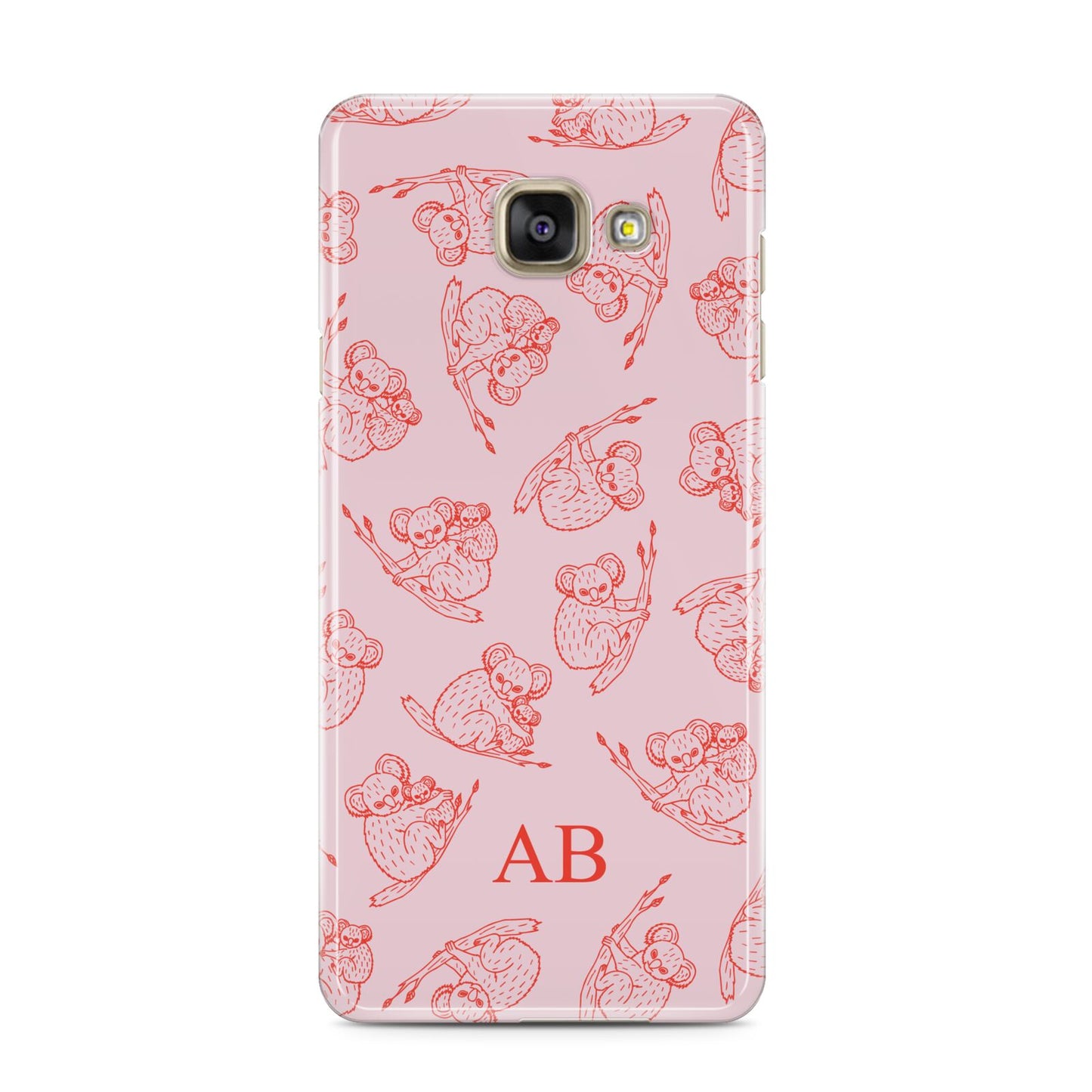Personalised Koala Samsung Galaxy A3 2016 Case on gold phone