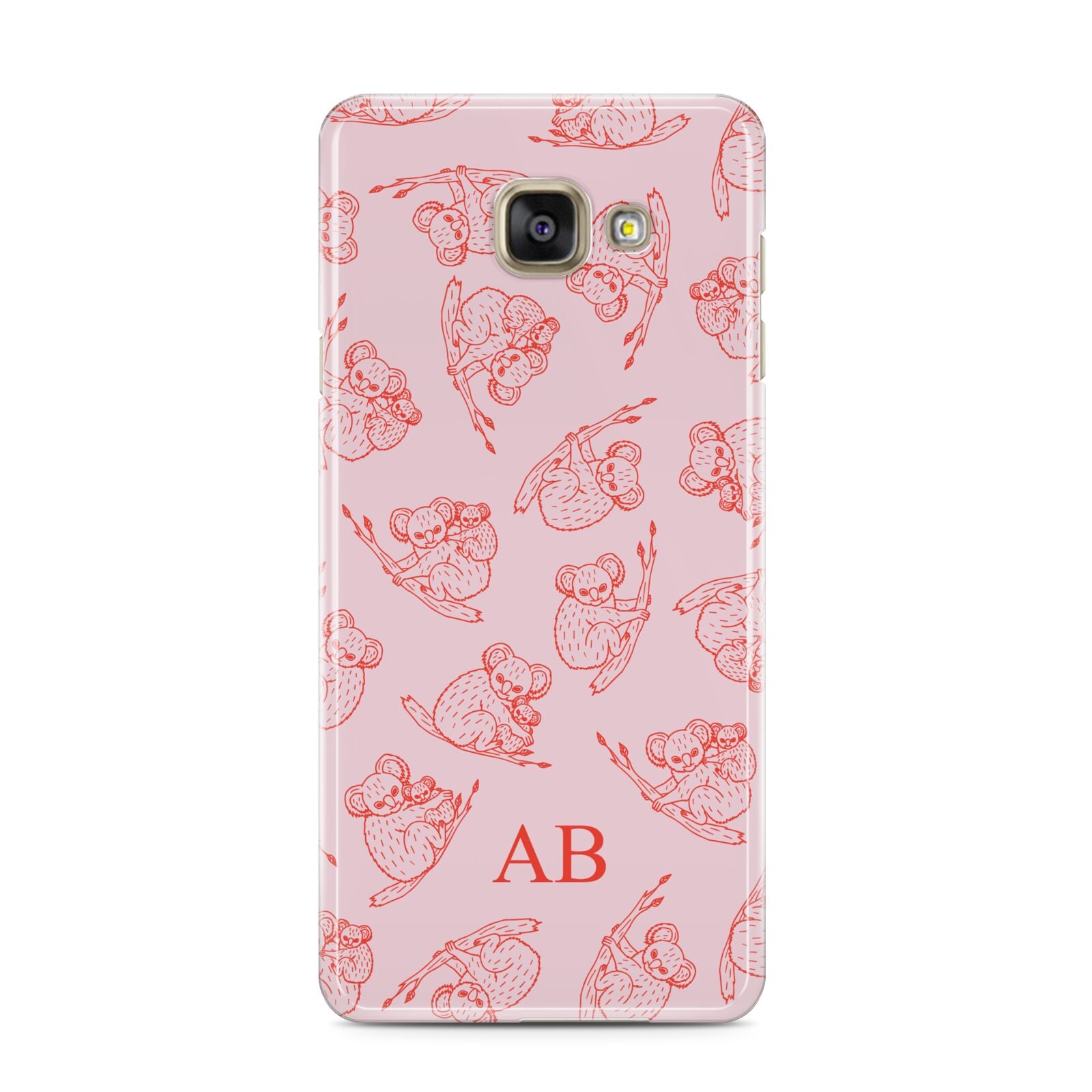 Personalised Koala Samsung Galaxy A3 2016 Case on gold phone