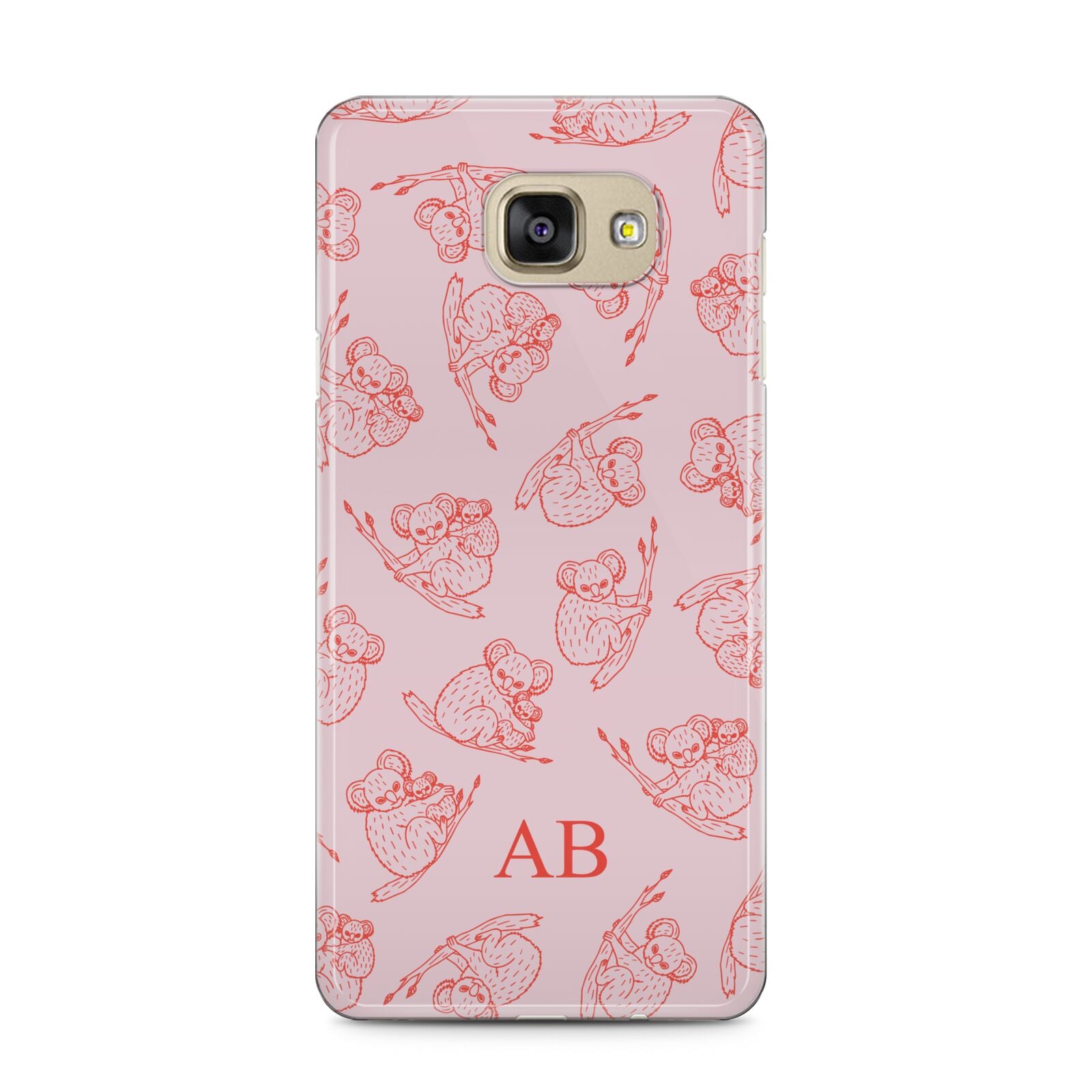 Personalised Koala Samsung Galaxy A5 2016 Case on gold phone
