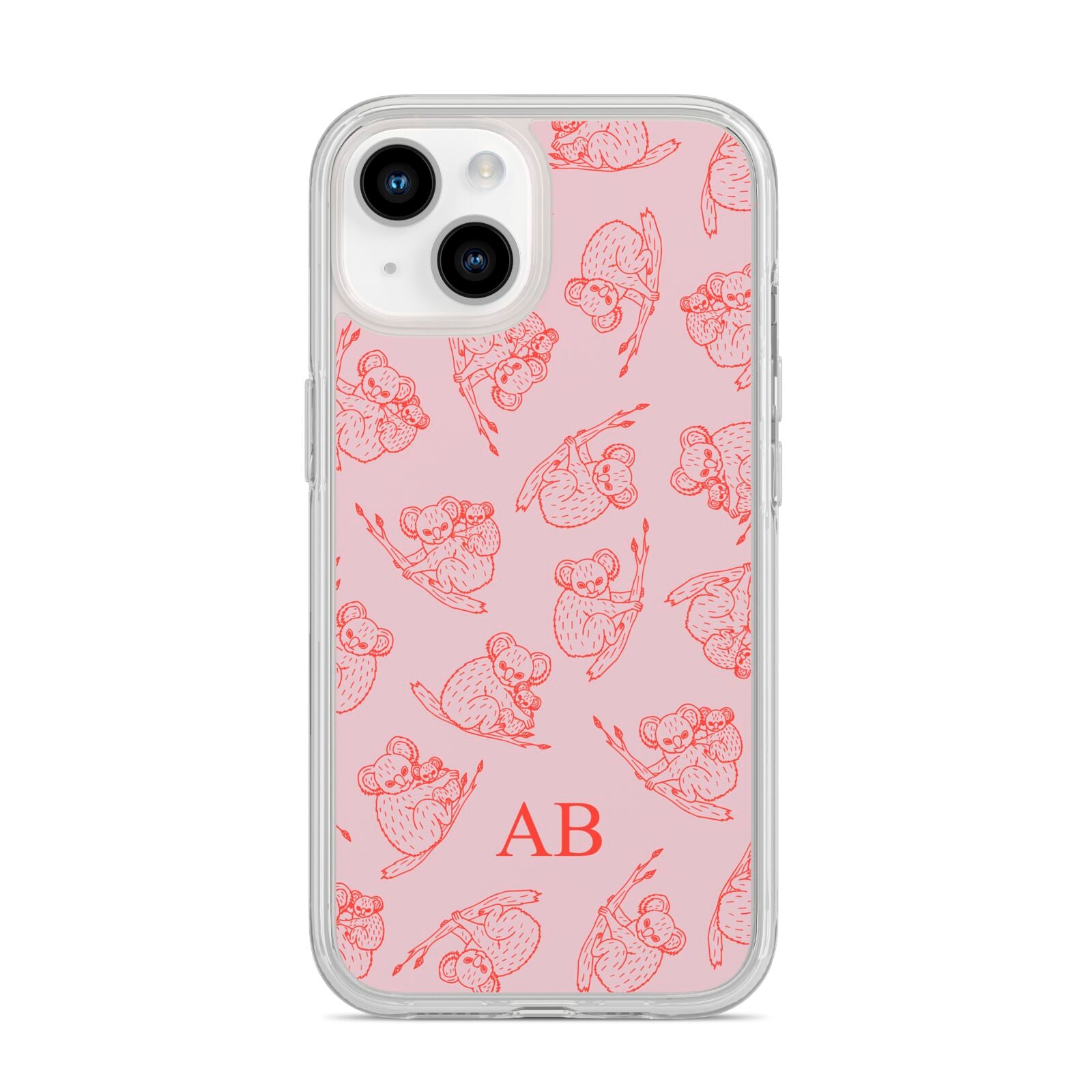 Personalised Koala iPhone 14 Clear Tough Case Starlight