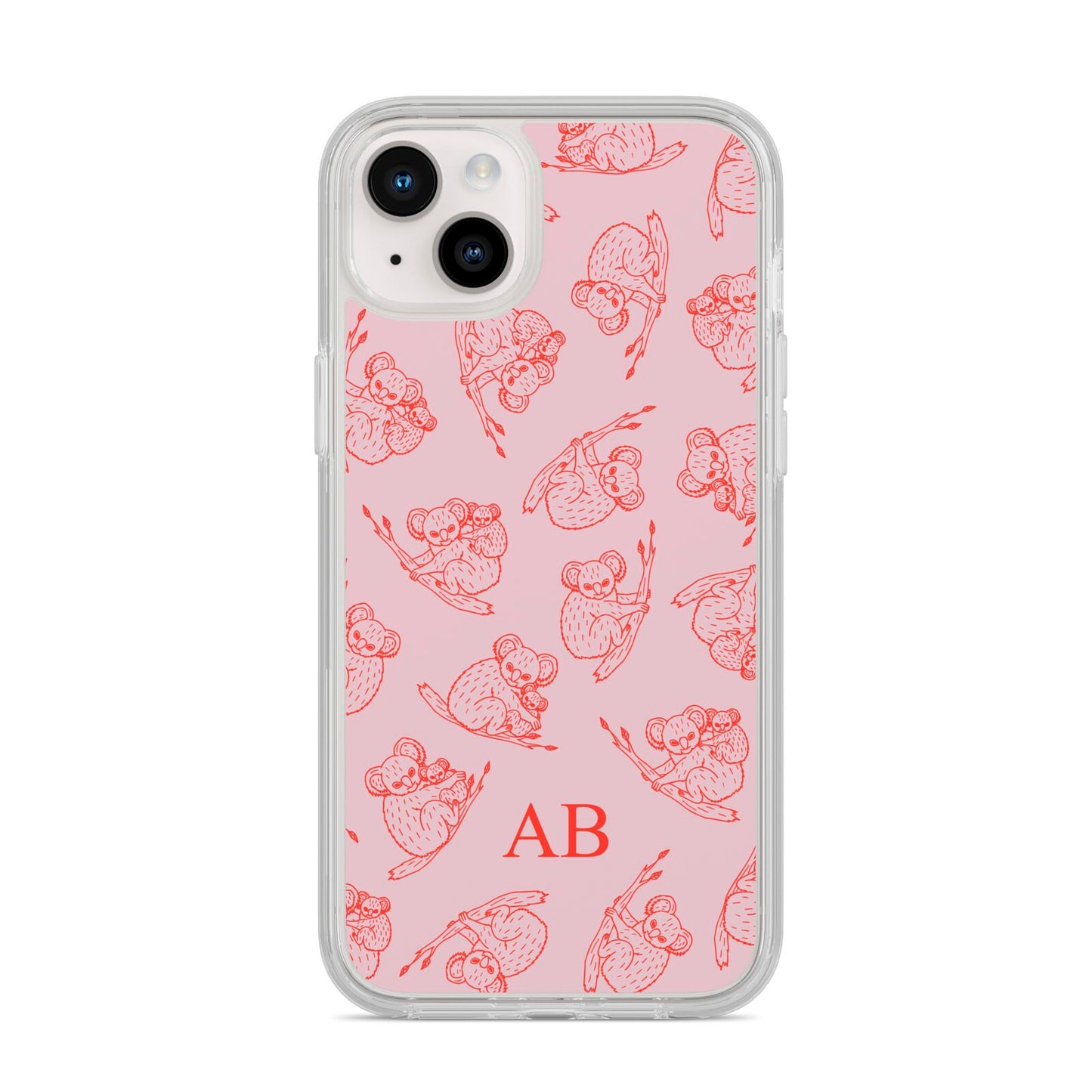 Personalised Koala iPhone 14 Plus Clear Tough Case Starlight