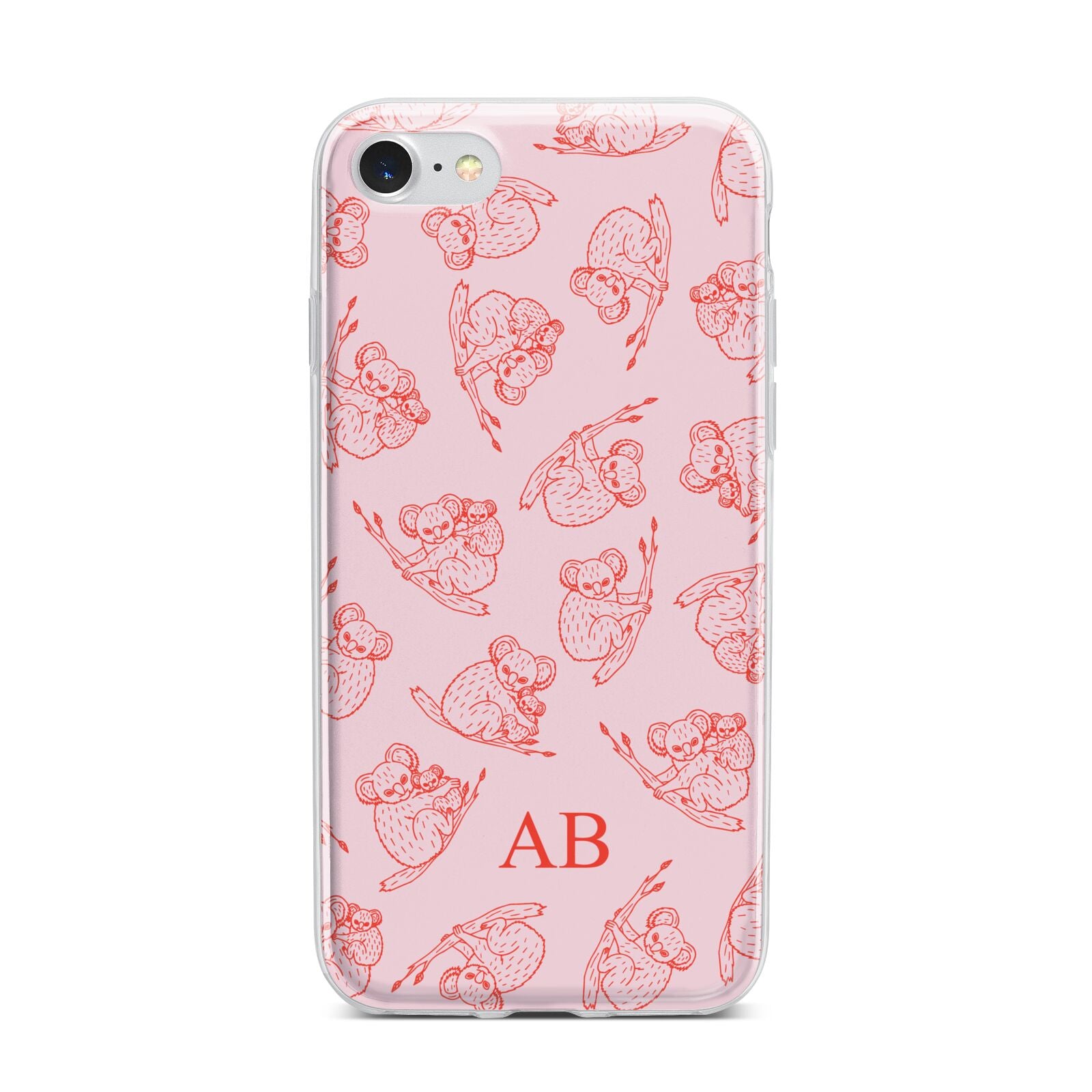 Personalised Koala iPhone 7 Bumper Case on Silver iPhone