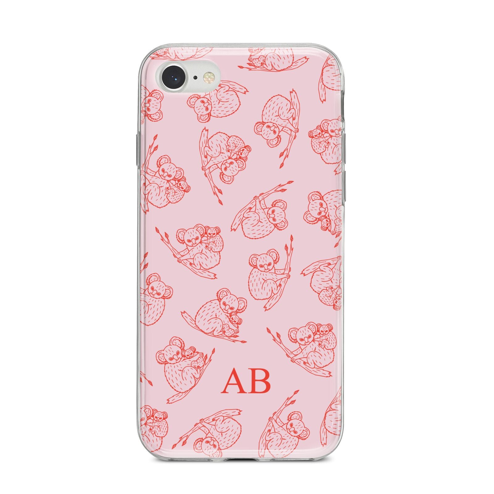 Personalised Koala iPhone 8 Bumper Case on Silver iPhone
