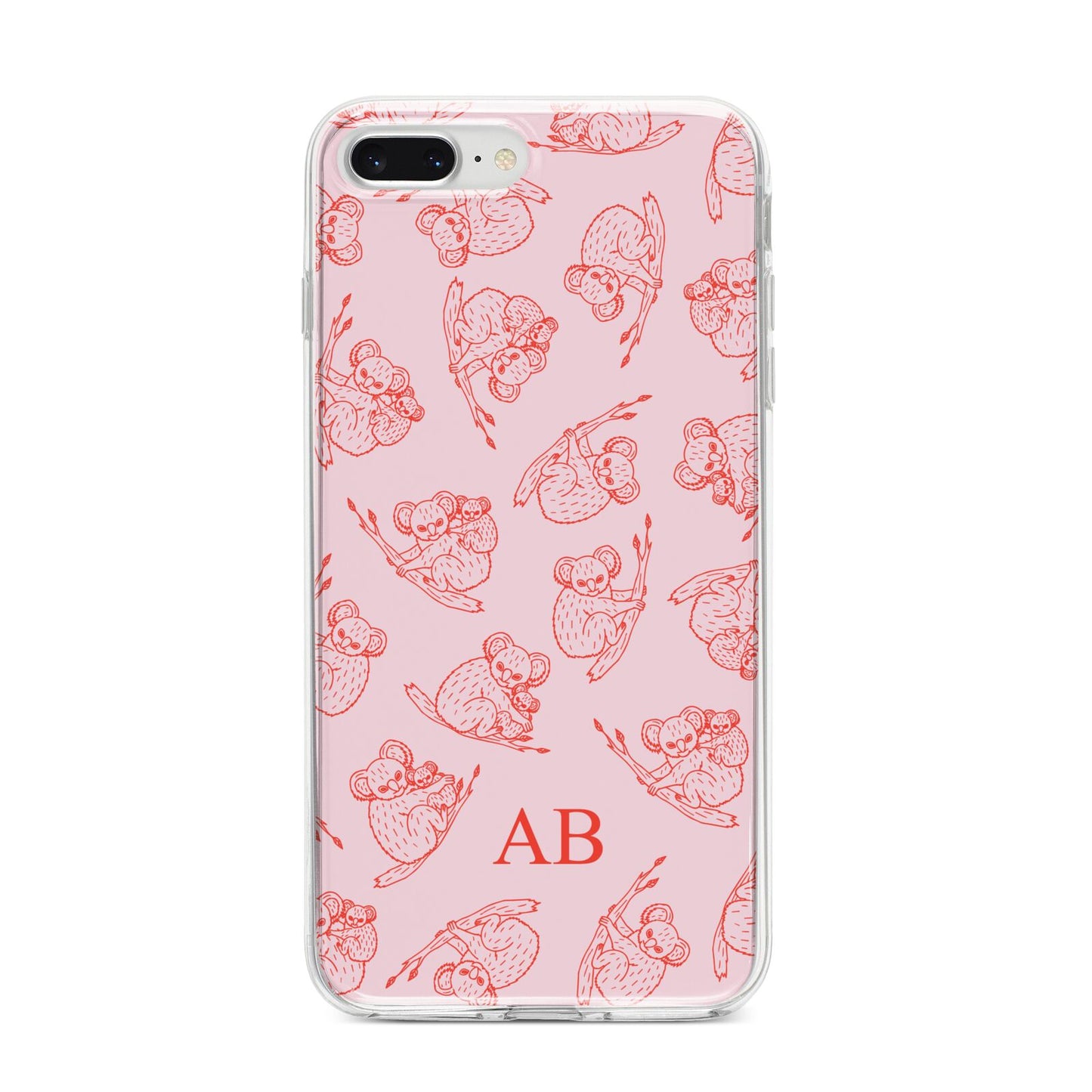 Personalised Koala iPhone 8 Plus Bumper Case on Silver iPhone
