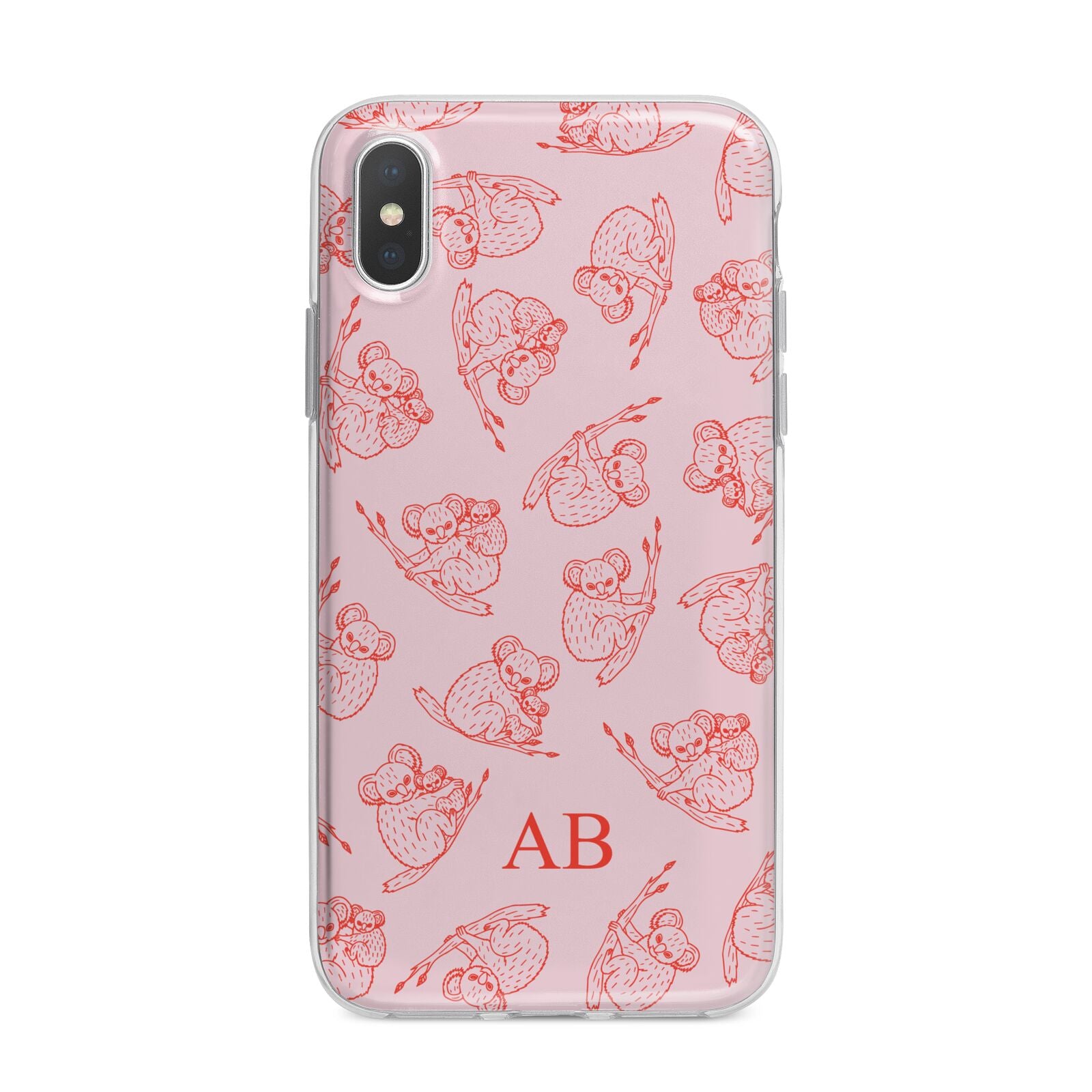Personalised Koala iPhone X Bumper Case on Silver iPhone Alternative Image 1