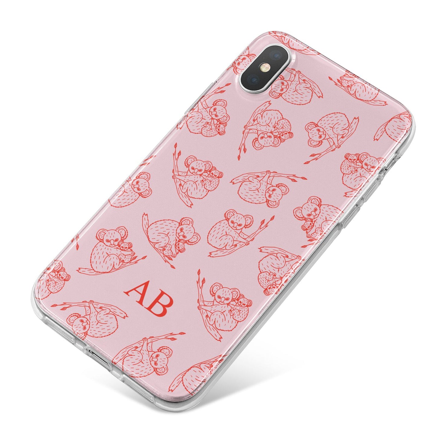 Personalised Koala iPhone X Bumper Case on Silver iPhone