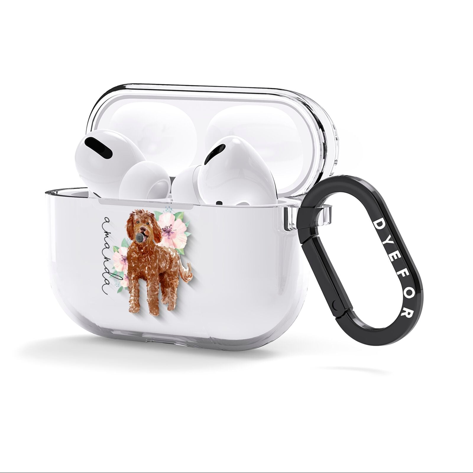 Personalised Labradoodle AirPods Clear Case 3rd Gen Side Image