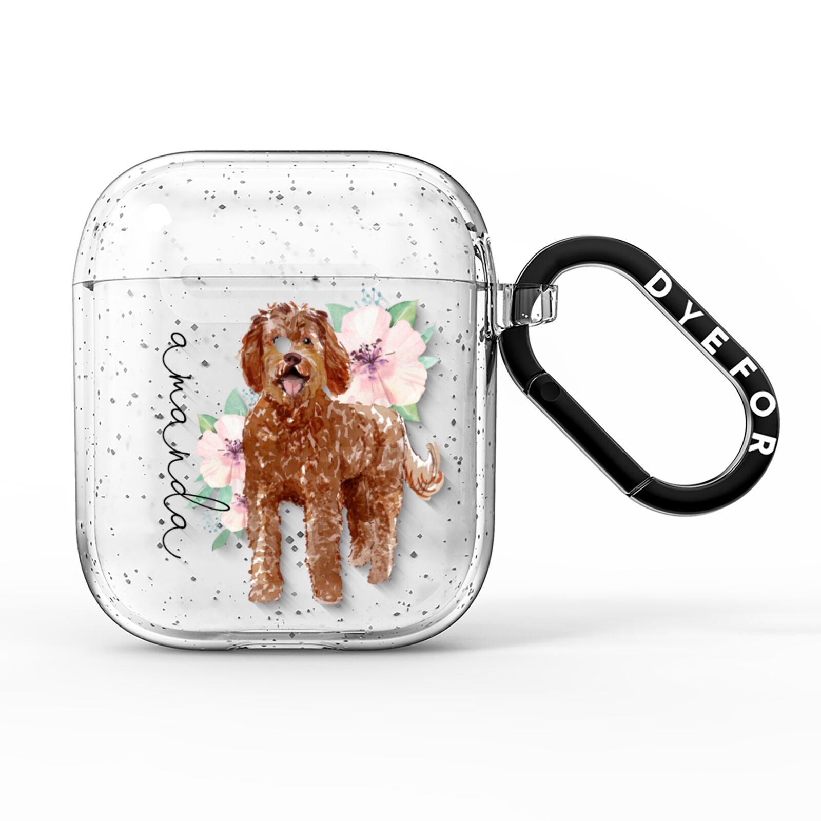 Personalised Labradoodle AirPods Glitter Case