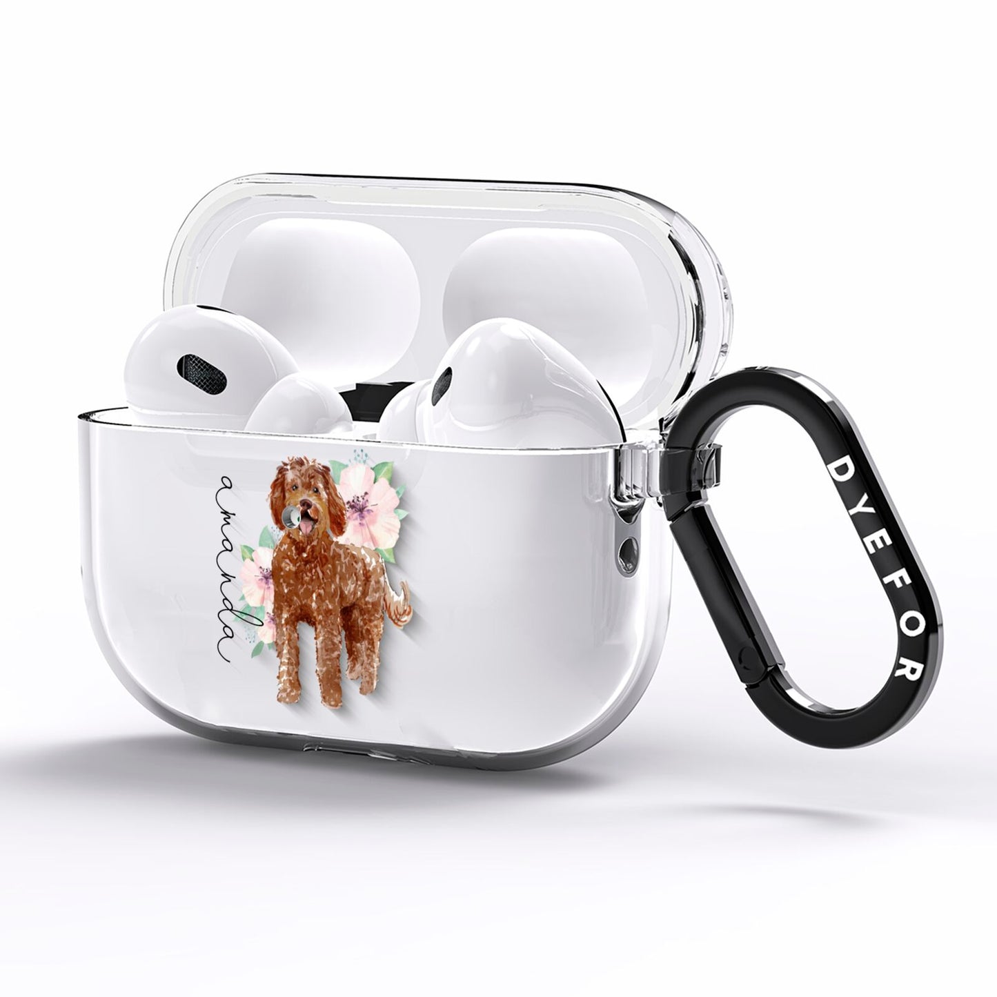 Personalised Labradoodle AirPods Pro Clear Case Side Image
