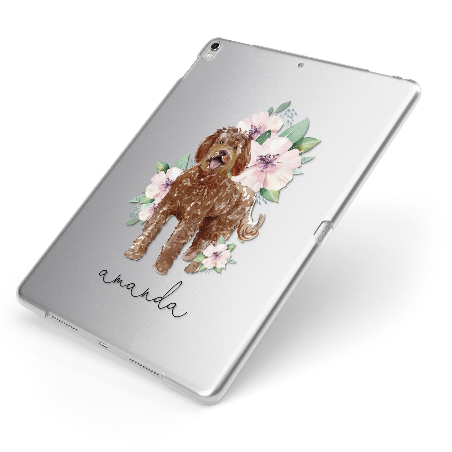 Personalised Labradoodle Apple iPad Case on Silver iPad Side View