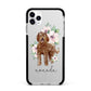 Personalised Labradoodle Apple iPhone 11 Pro Max in Silver with Black Impact Case