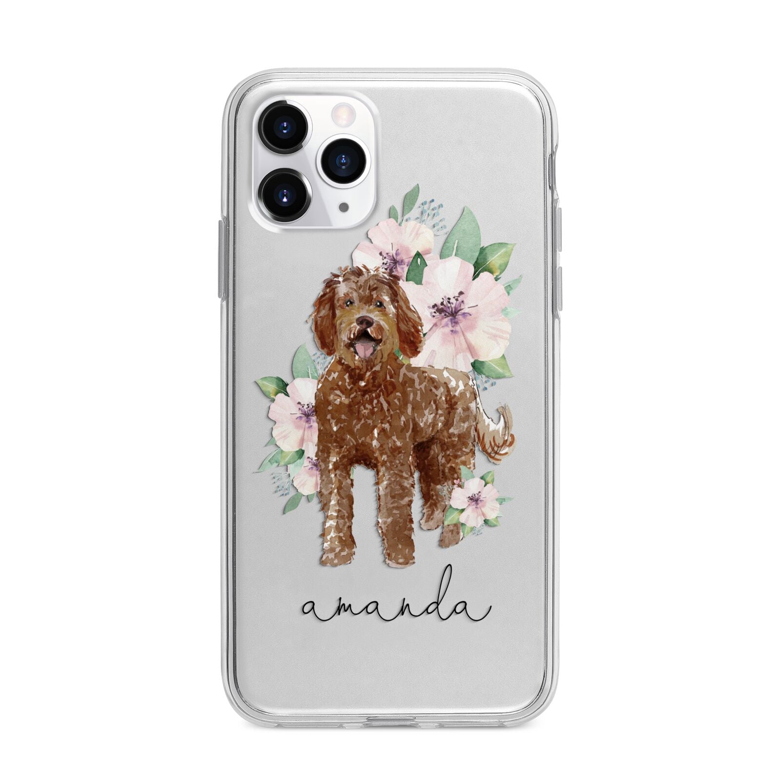 Personalised Labradoodle Apple iPhone 11 Pro Max in Silver with Bumper Case