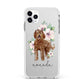 Personalised Labradoodle Apple iPhone 11 Pro Max in Silver with White Impact Case
