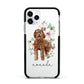 Personalised Labradoodle Apple iPhone 11 Pro in Silver with Black Impact Case