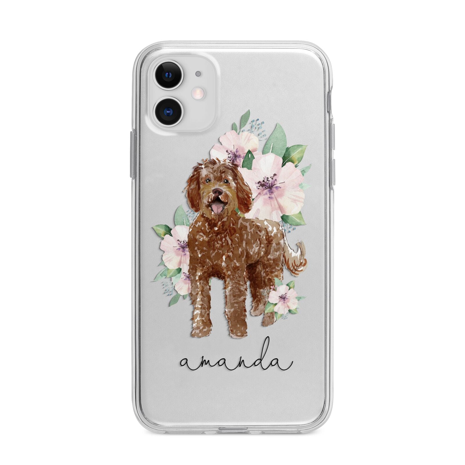 Personalised Labradoodle Apple iPhone 11 in White with Bumper Case