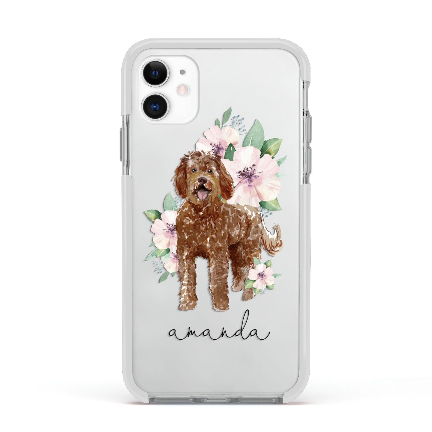 Personalised Labradoodle Apple iPhone 11 in White with White Impact Case
