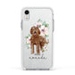 Personalised Labradoodle Apple iPhone XR Impact Case White Edge on Silver Phone