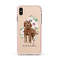 Personalised Labradoodle Apple iPhone Xs Max Impact Case Pink Edge on Gold Phone