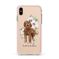 Personalised Labradoodle Apple iPhone Xs Max Impact Case Pink Edge on Gold Phone