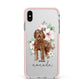 Personalised Labradoodle Apple iPhone Xs Max Impact Case Pink Edge on Silver Phone