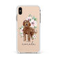 Personalised Labradoodle Apple iPhone Xs Max Impact Case White Edge on Gold Phone