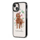 Personalised Labradoodle iPhone 13 Black Impact Case Side Angle on Silver phone