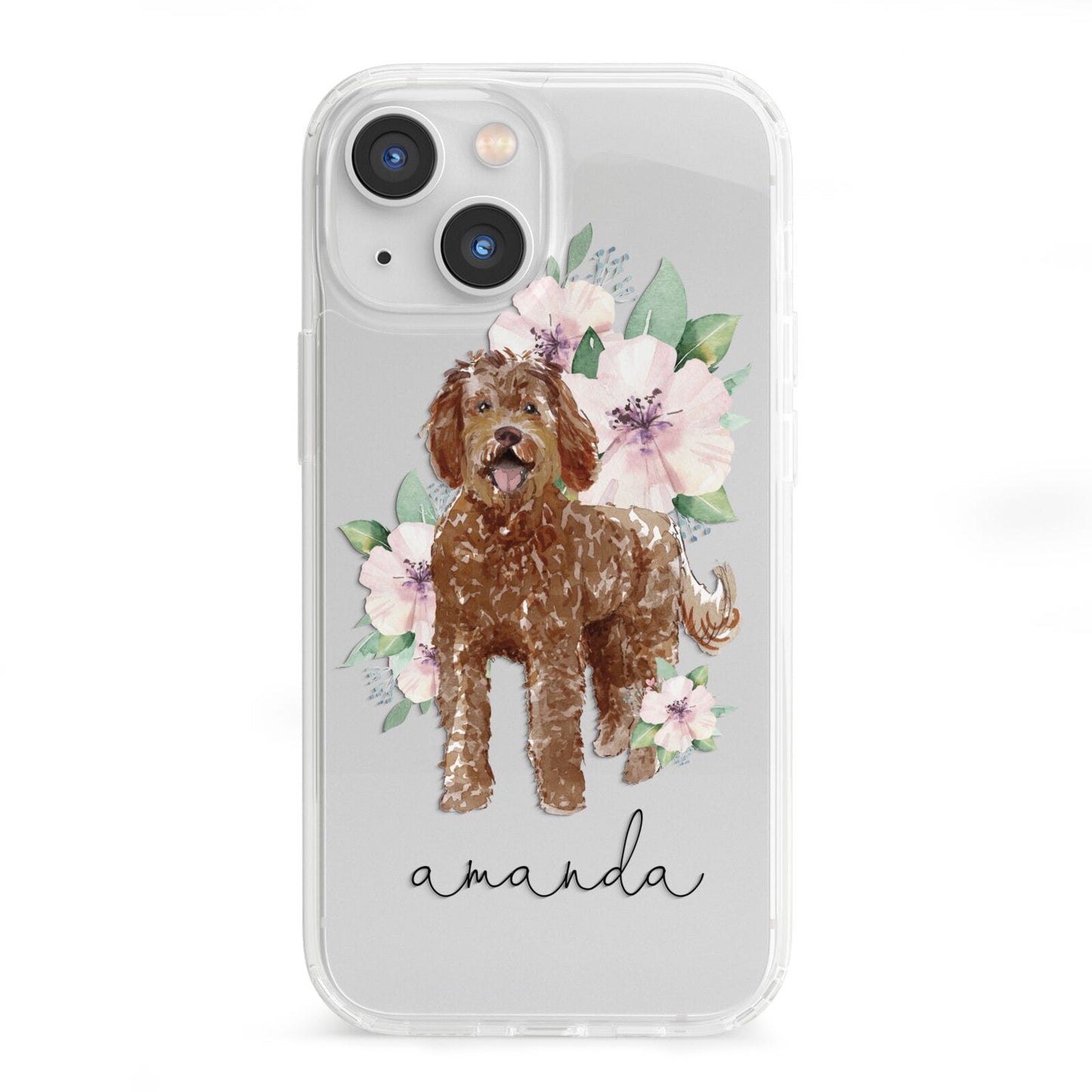 Personalised Labradoodle iPhone 13 Mini Clear Bumper Case