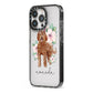 Personalised Labradoodle iPhone 13 Pro Black Impact Case Side Angle on Silver phone