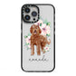 Personalised Labradoodle iPhone 13 Pro Max Black Impact Case on Silver phone