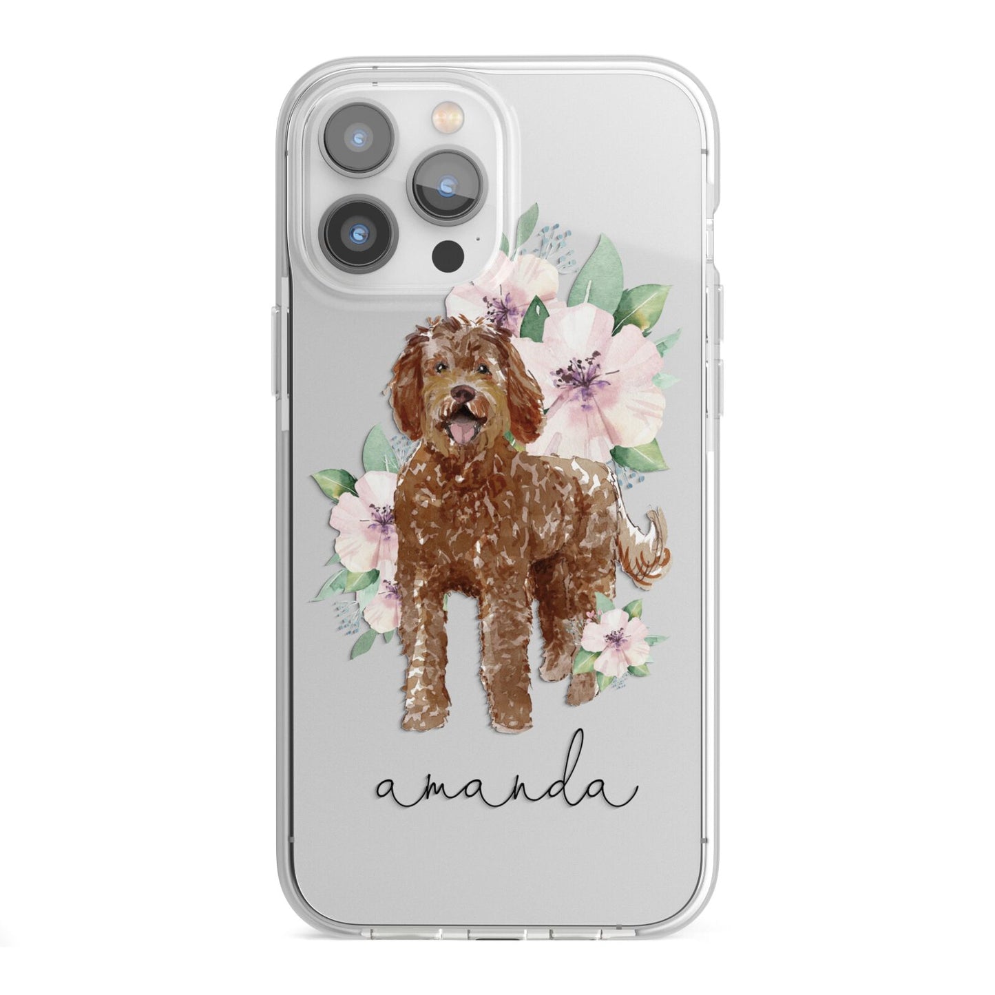 Personalised Labradoodle iPhone 13 Pro Max TPU Impact Case with White Edges