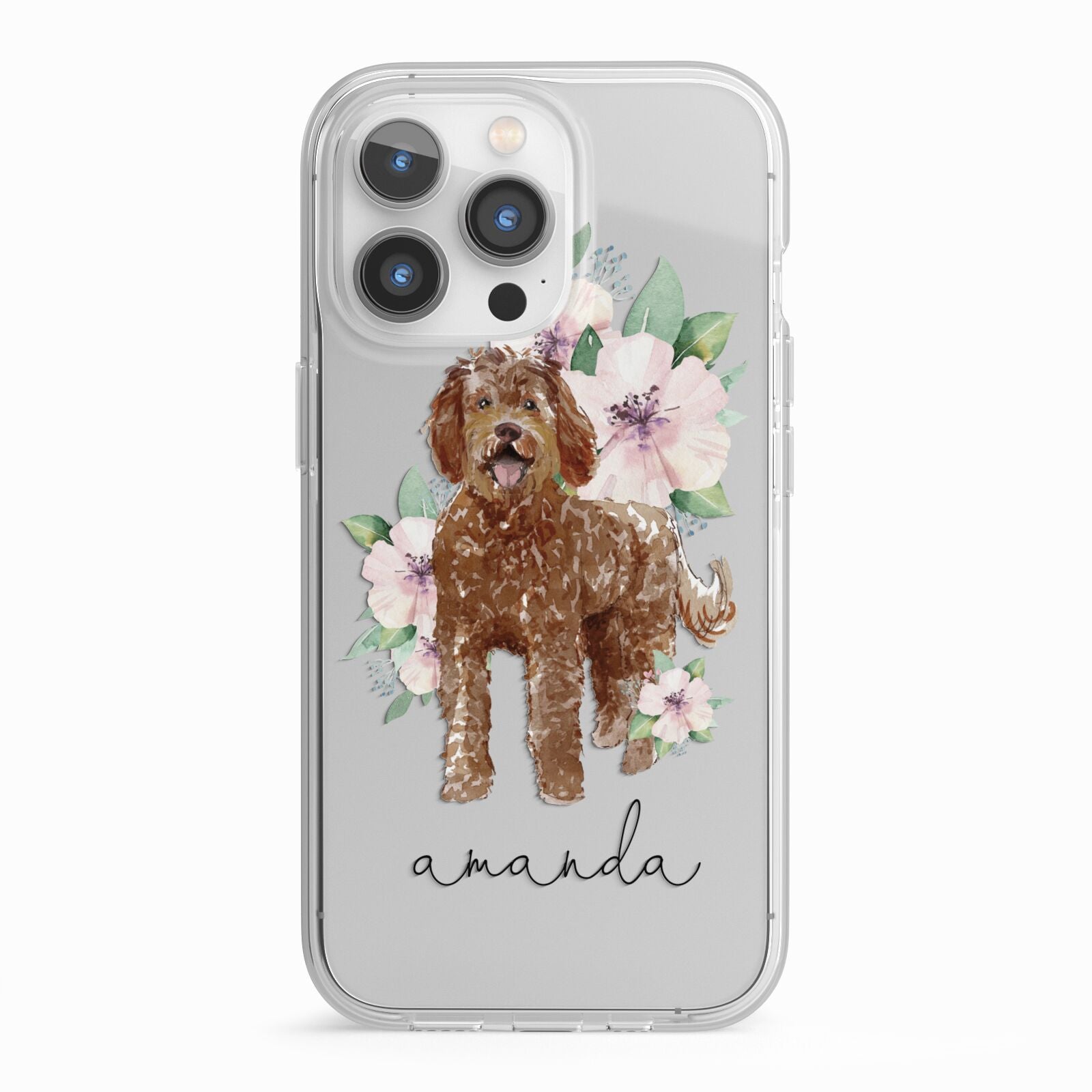 Personalised Labradoodle iPhone 13 Pro TPU Impact Case with White Edges