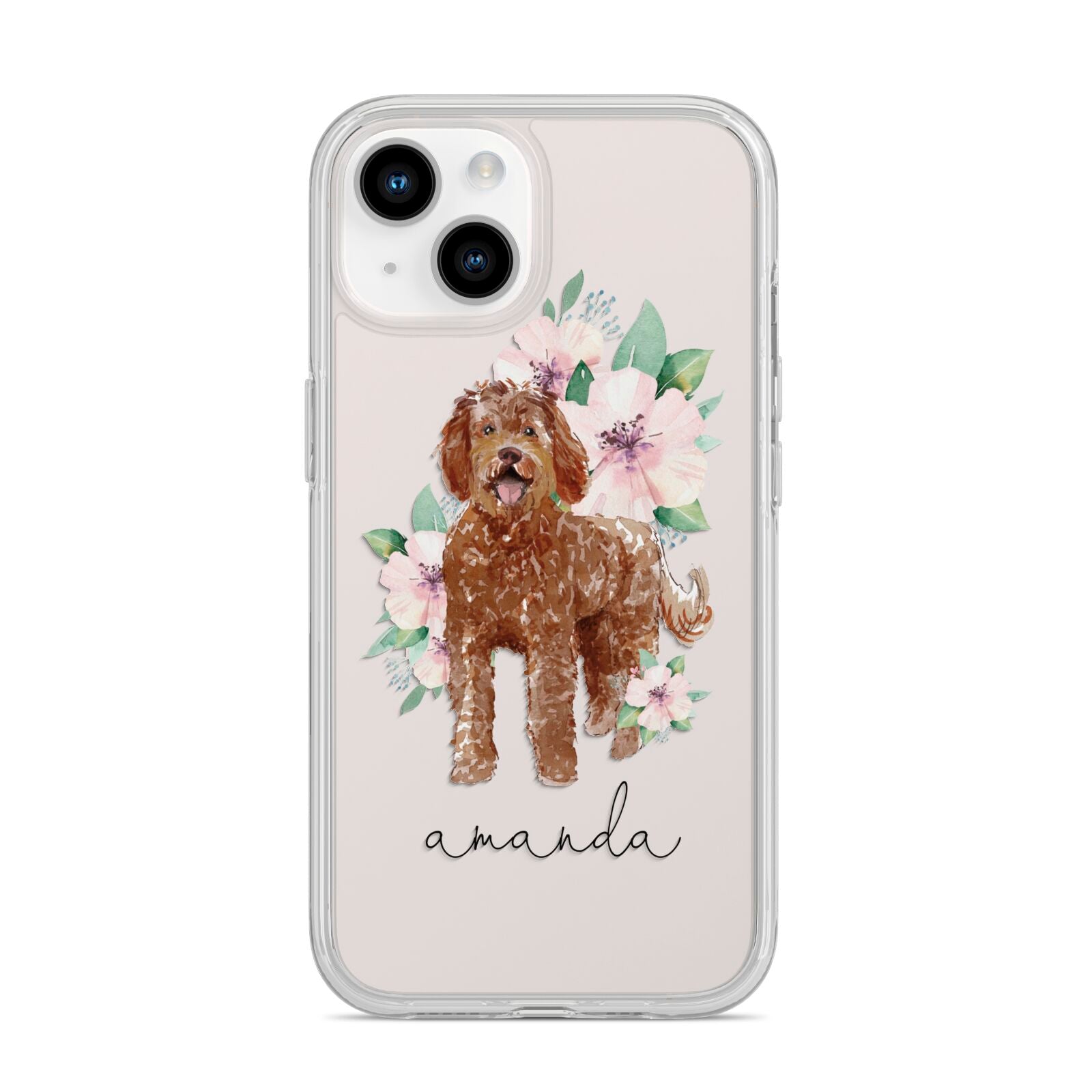 Personalised Labradoodle iPhone 14 Clear Tough Case Starlight
