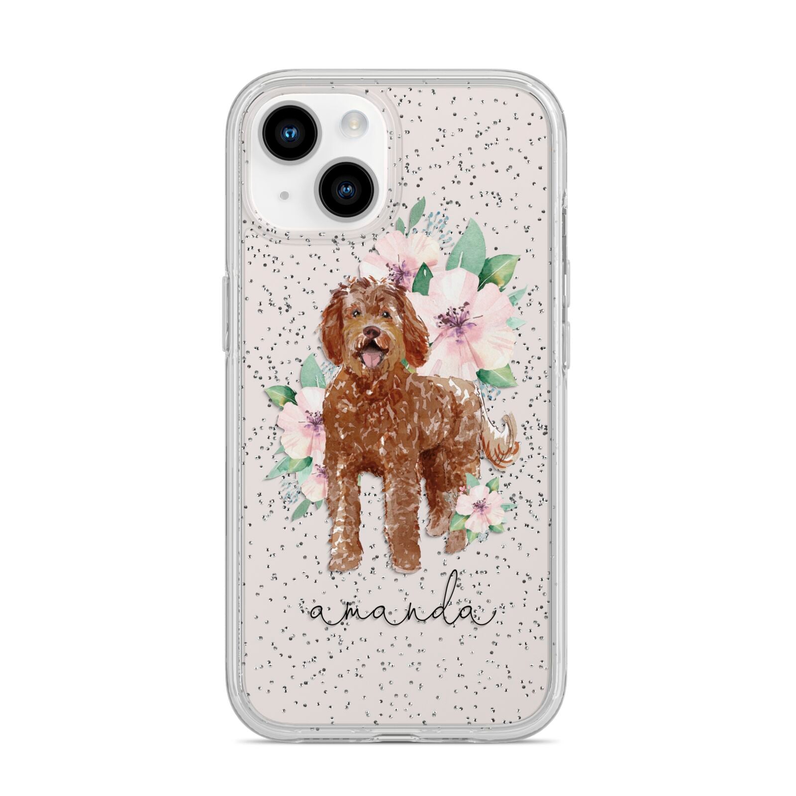 Personalised Labradoodle iPhone 14 Glitter Tough Case Starlight
