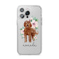 Personalised Labradoodle iPhone 14 Pro Max Clear Tough Case Silver