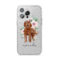 Personalised Labradoodle iPhone 14 Pro Max Glitter Tough Case Silver