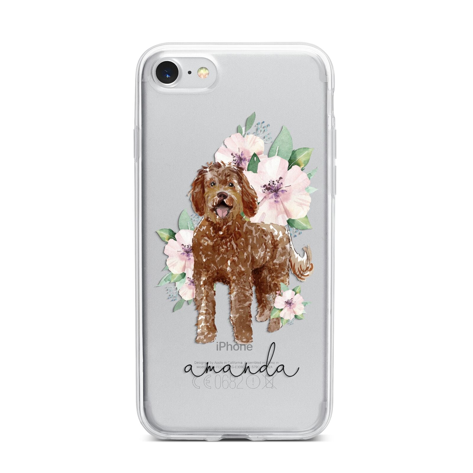 Personalised Labradoodle iPhone 7 Bumper Case on Silver iPhone