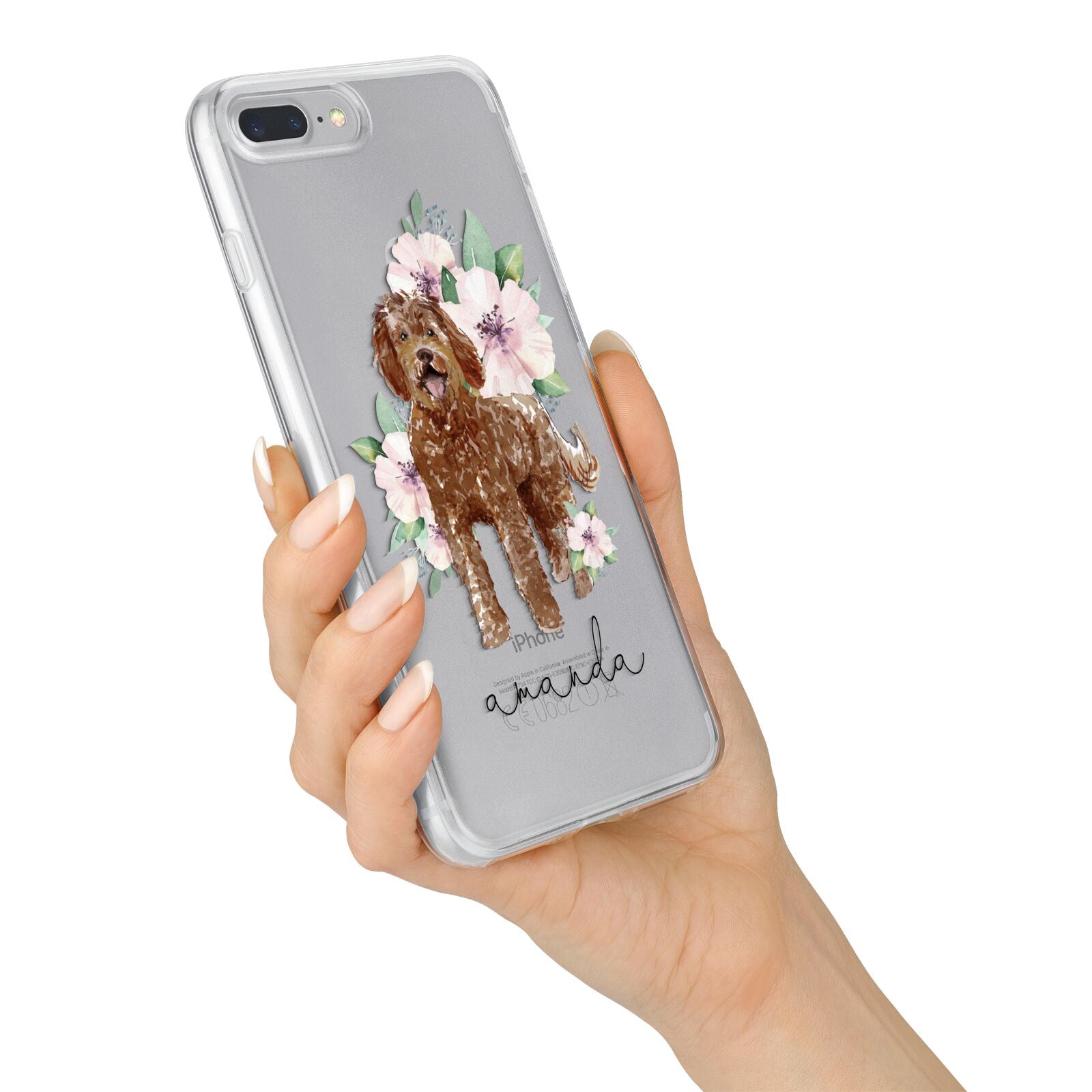 Personalised Labradoodle iPhone 7 Plus Bumper Case on Silver iPhone Alternative Image