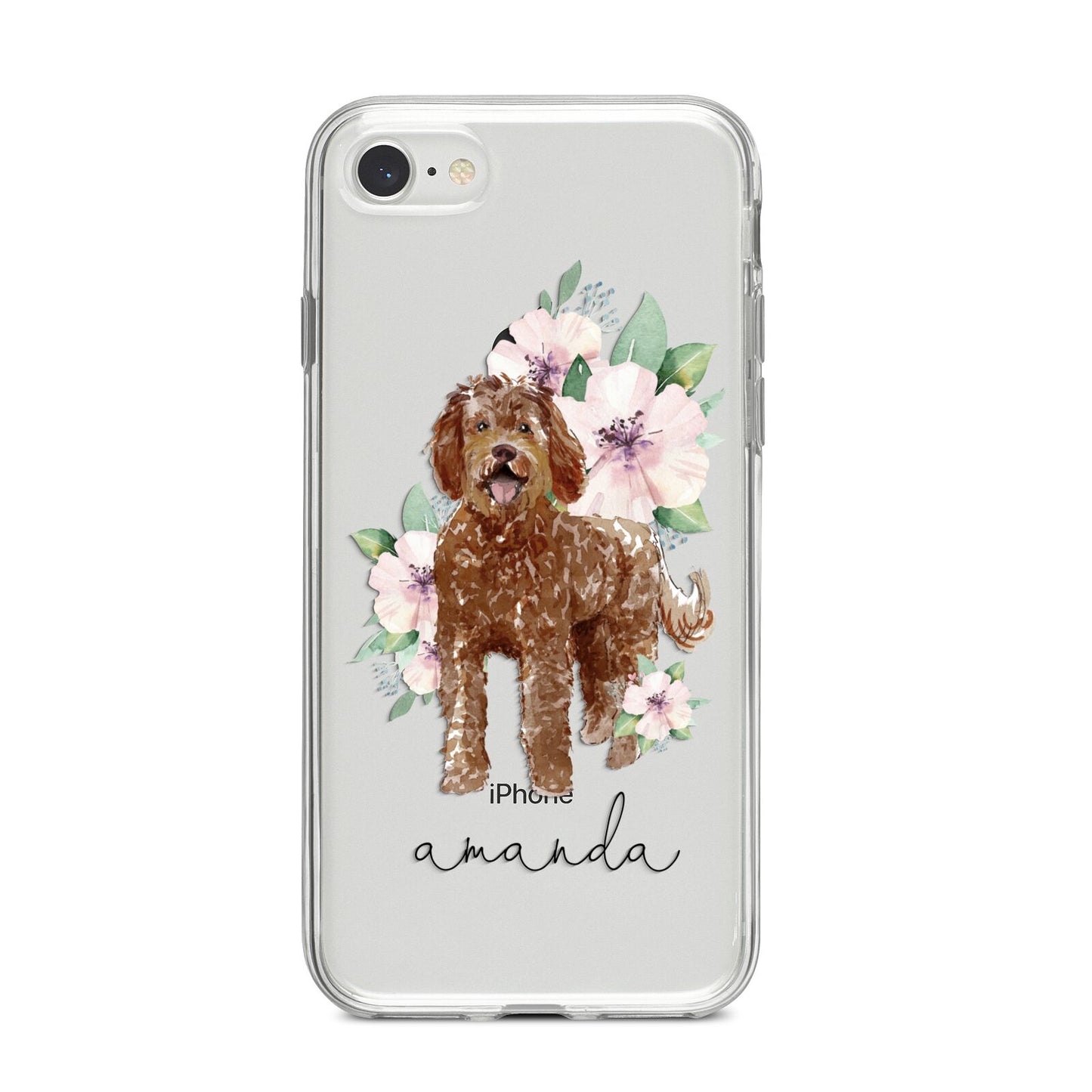 Personalised Labradoodle iPhone 8 Bumper Case on Silver iPhone