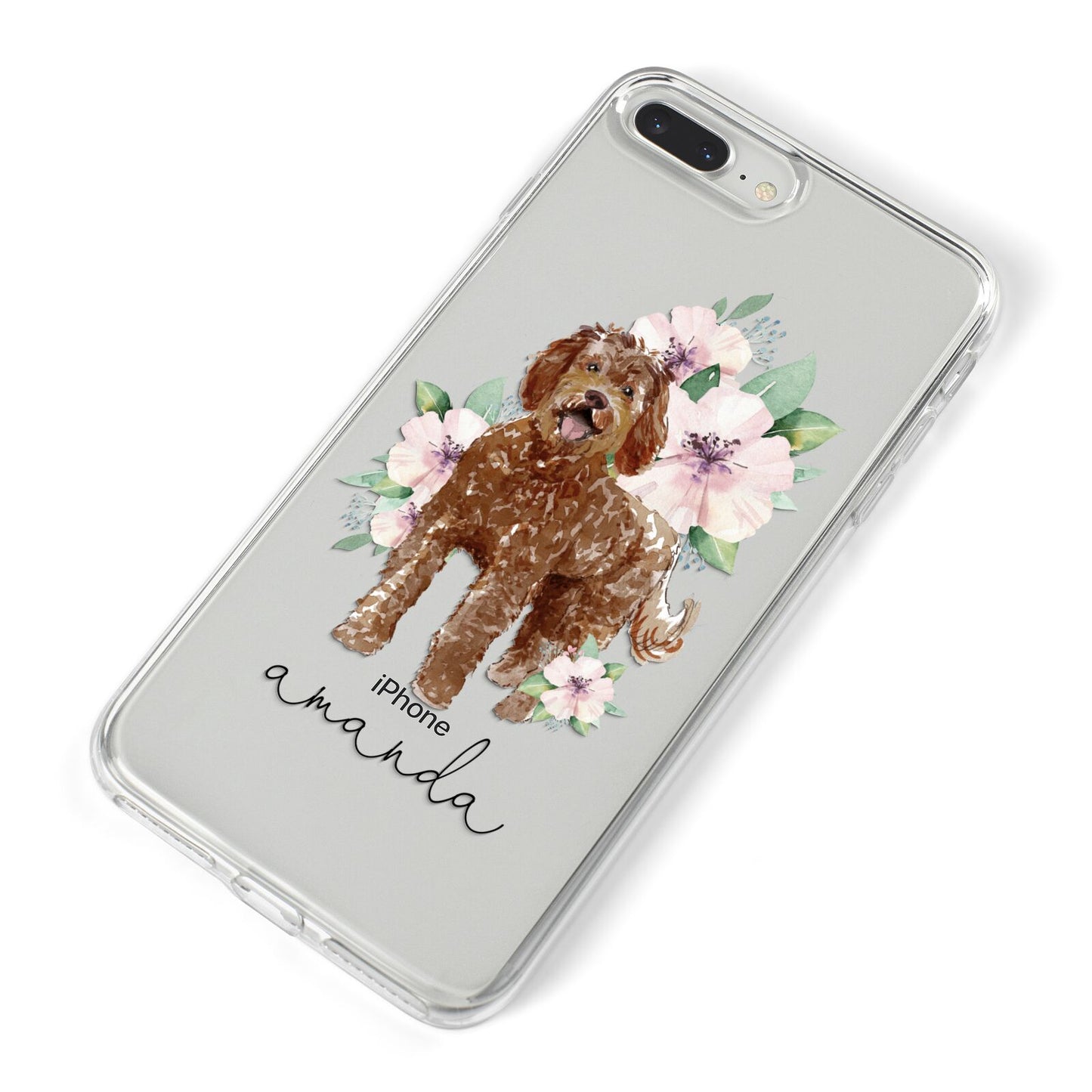 Personalised Labradoodle iPhone 8 Plus Bumper Case on Silver iPhone Alternative Image