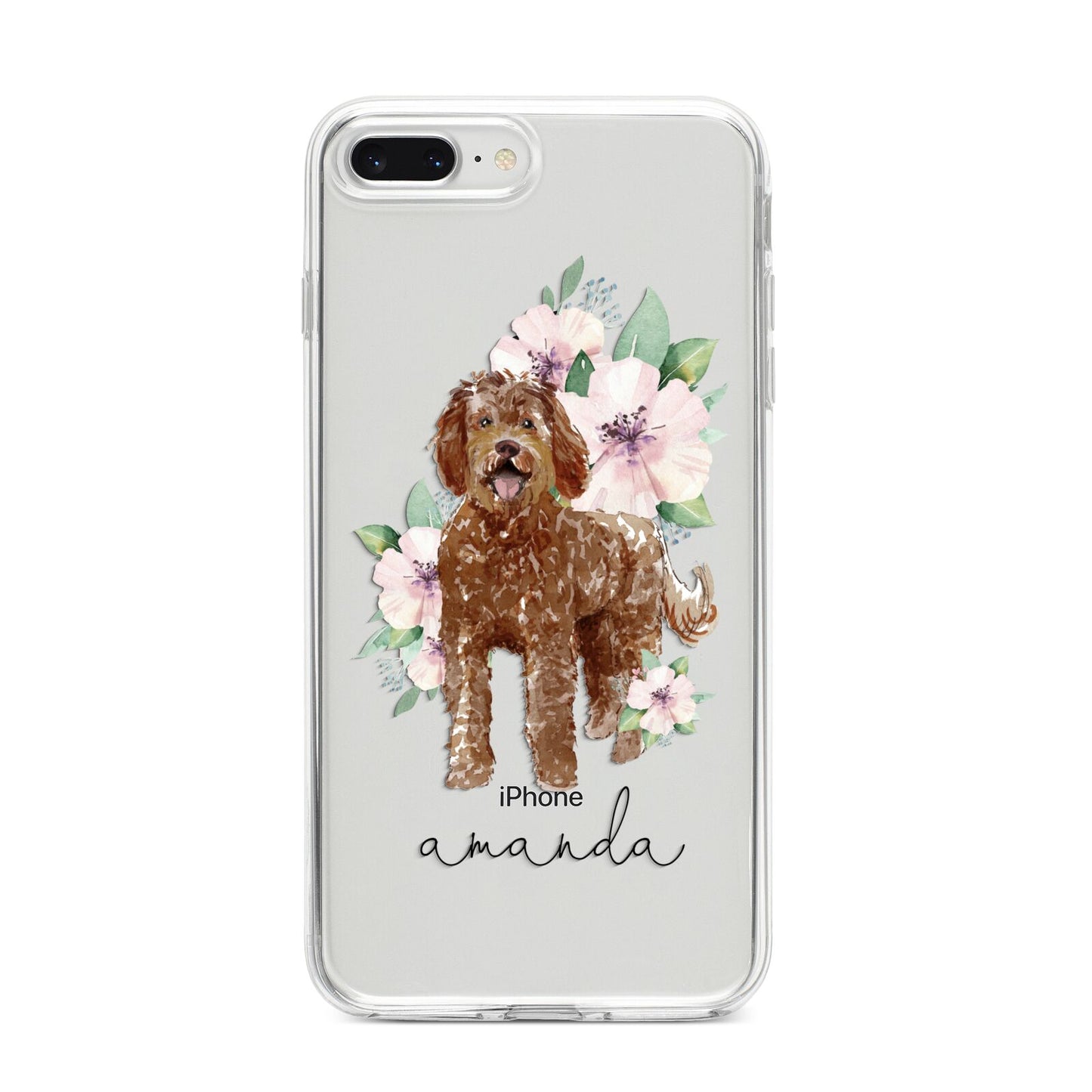 Personalised Labradoodle iPhone 8 Plus Bumper Case on Silver iPhone