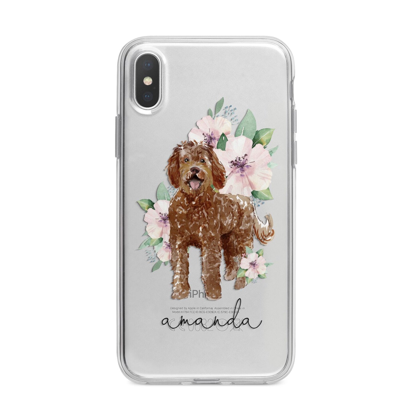 Personalised Labradoodle iPhone X Bumper Case on Silver iPhone Alternative Image 1