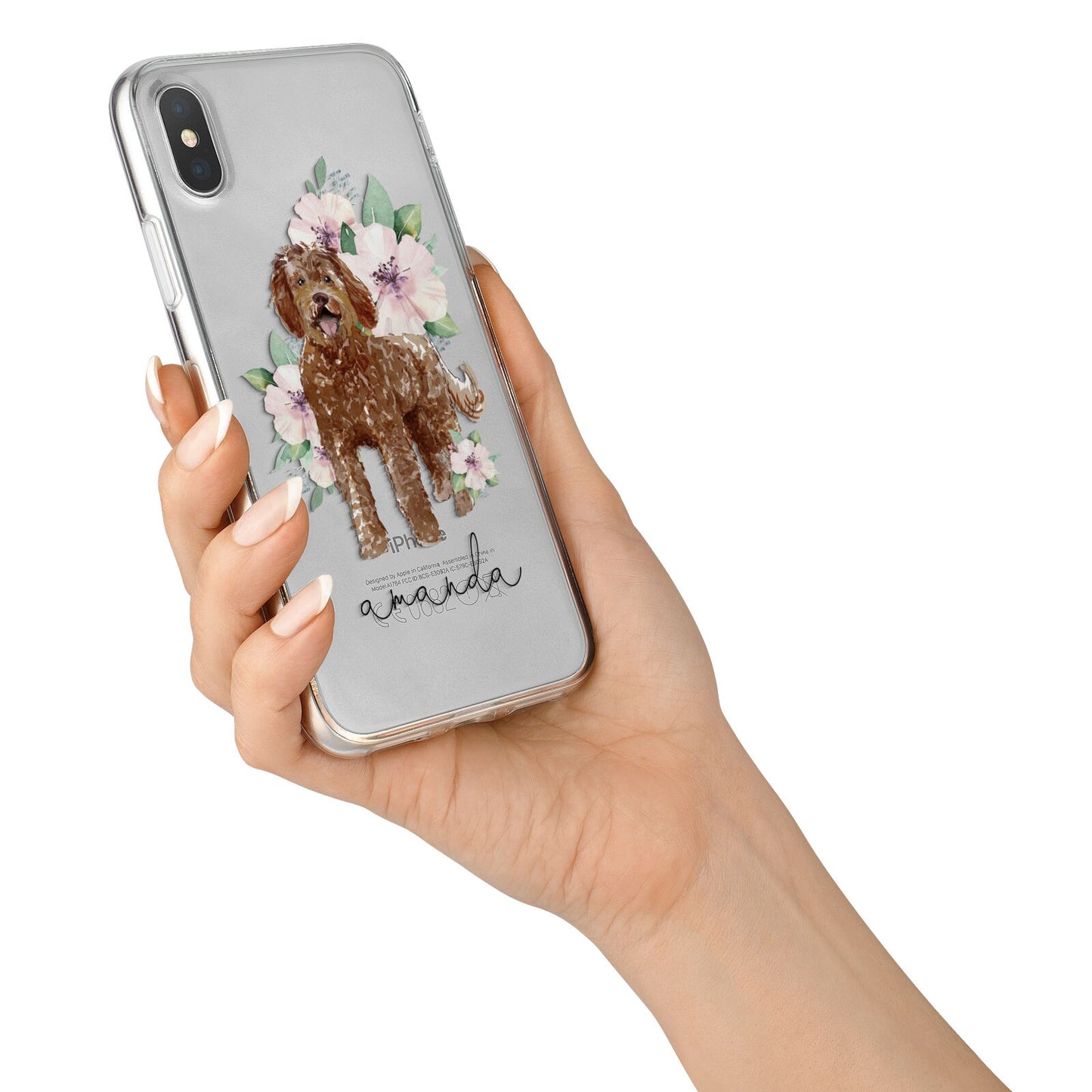 Personalised Labradoodle iPhone X Bumper Case on Silver iPhone Alternative Image 2