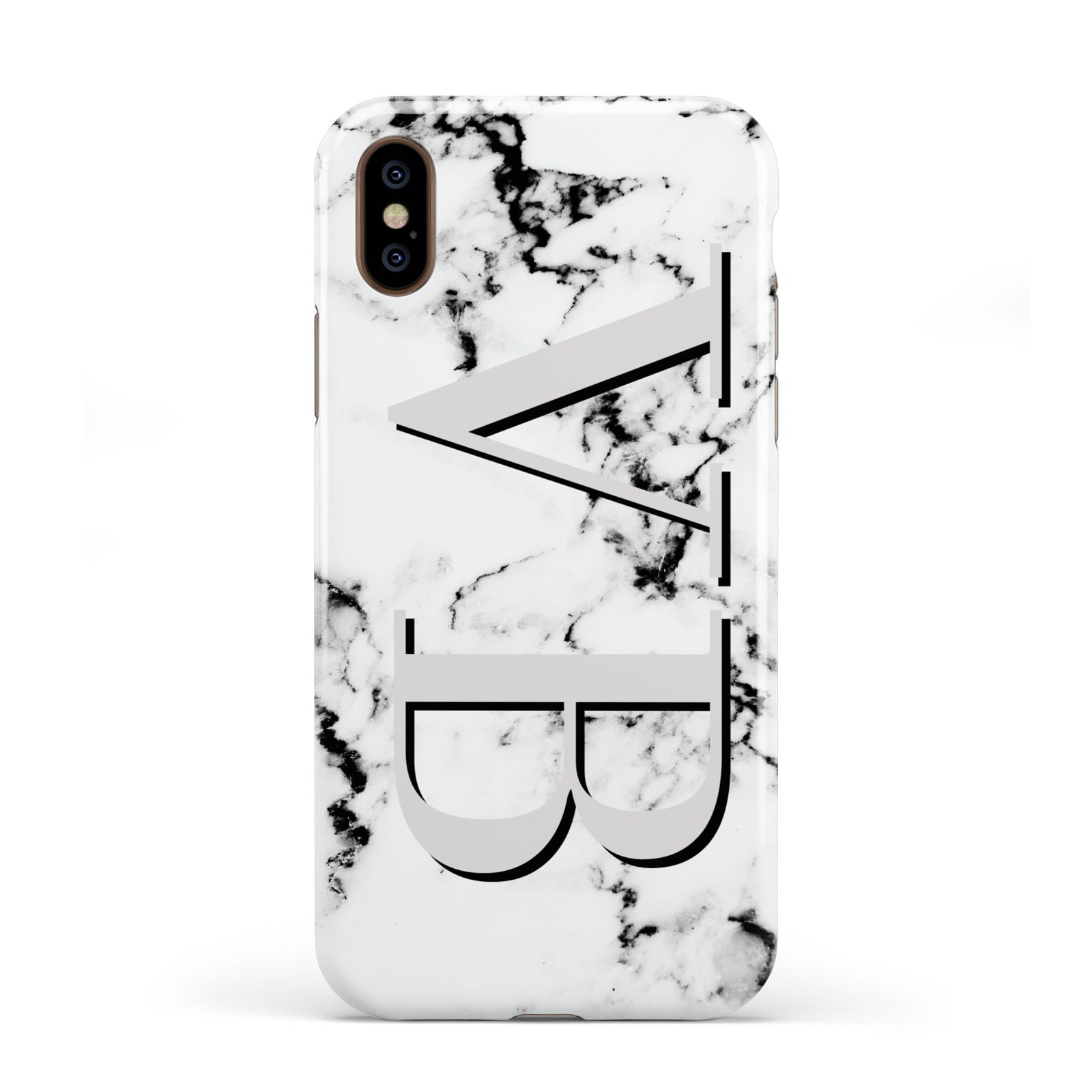 Personalised Landscape Initials With Marble Apple iPhone XS 3D Tough