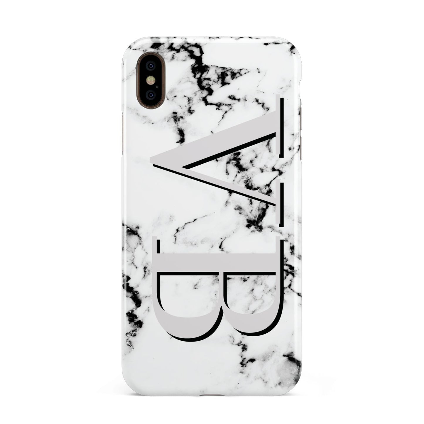 Personalised Landscape Initials With Marble Apple iPhone Xs Max 3D Tough Case