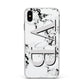 Personalised Landscape Initials With Marble Apple iPhone Xs Max Impact Case White Edge on Black Phone