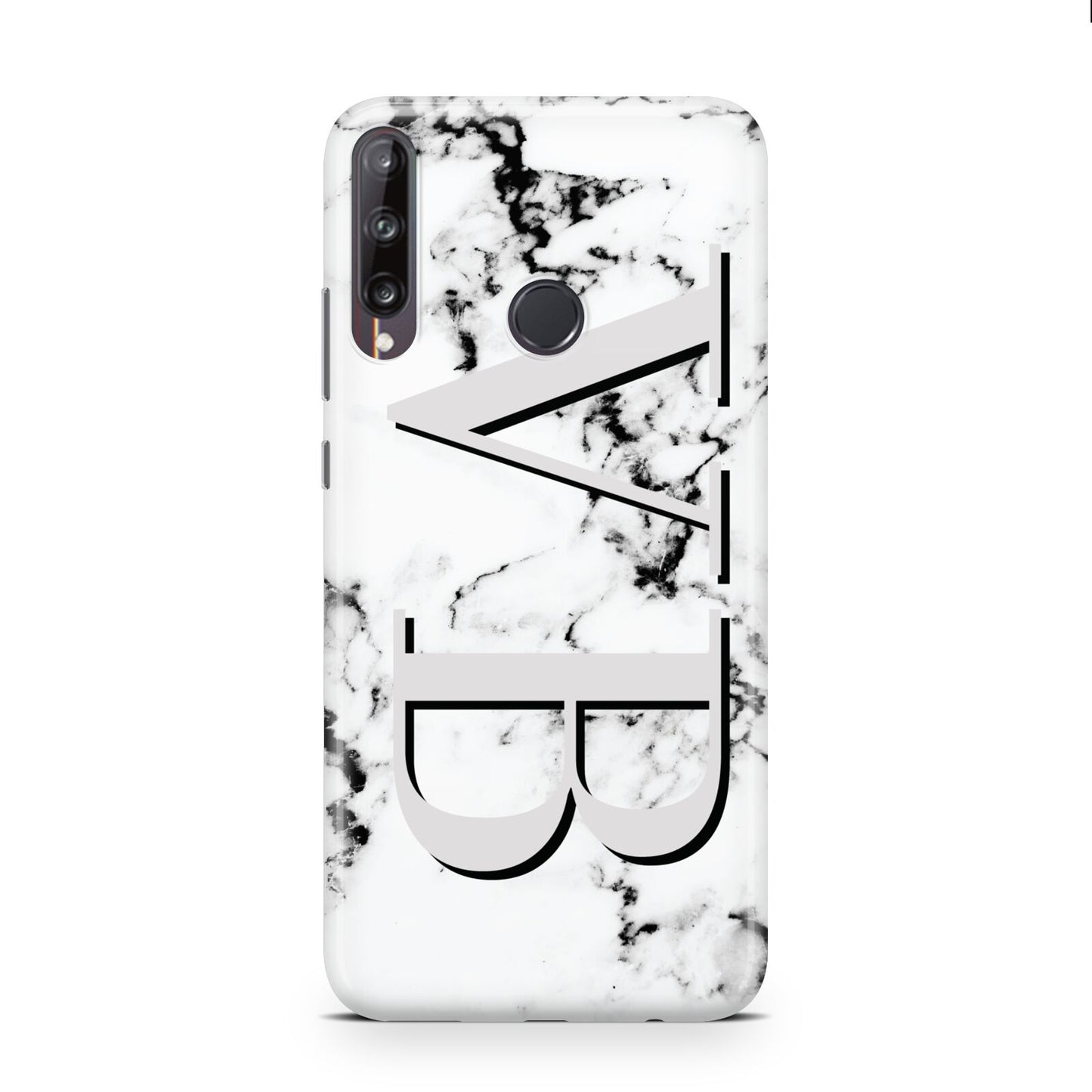 Personalised Landscape Initials With Marble Huawei P40 Lite E Phone Case